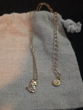 Gold Fox Pendant Necklace with Crystal Accent